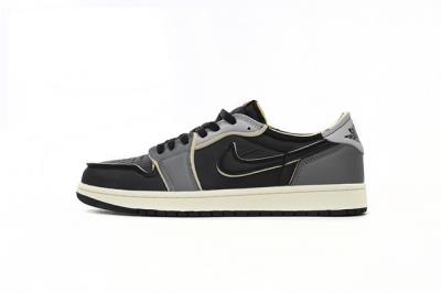 wholesale quality air jordan 1 low black grey