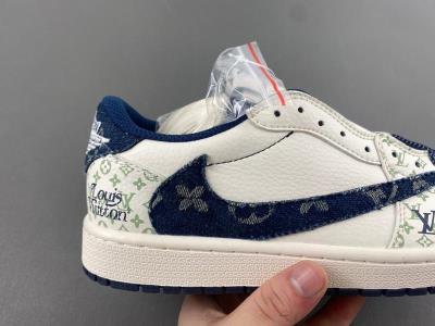 wholesale quality travis scott x air jordan 1 low og  white dark blue